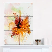 Designart - Sunflower Drawing with Paint Splashes