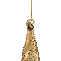 8.5" Shiny Gold Textured Finial Christmas Ornament