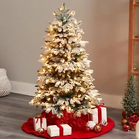 4ft. Pre-Lit Flocked North Carolina Fir Artificial Christmas Tree, Clear Lights