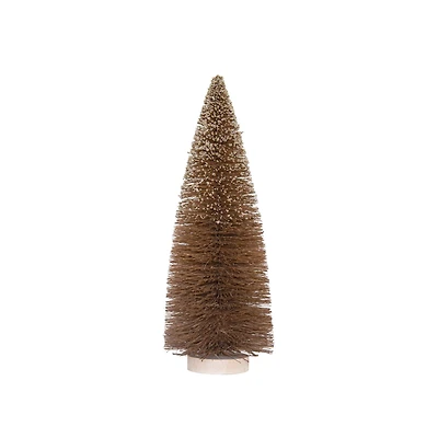 Hello Honey® 12" Sisal Bottle Brush Tree with Glitter & Wood Base