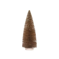 Hello Honey® 12" Sisal Bottle Brush Tree with Glitter & Wood Base