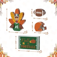 Glitzhome® 5.75"H Thanksgiving Wooden Turkey Table Decor Set