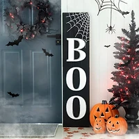 Glitzhome® Black & White Wooden BOO Porch Sign