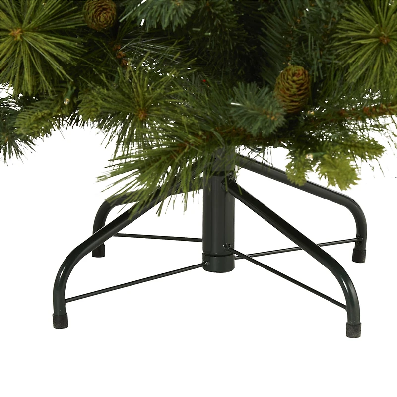 4ft. Pre-Lit North Carolina Mixed Pine Artificial Christmas Tree, Warm White LED Lights