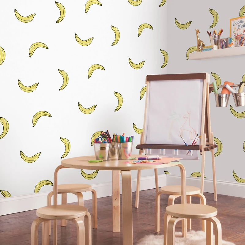 RoomMates Mr. Kate Banana Print Peel & Stick Wallpaper
