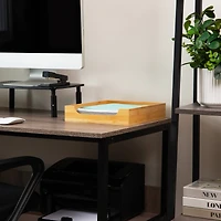 Mind Reader Paper Tray, Desktop Organizer, File Storage, Modern, Office, Bamboo, Brown