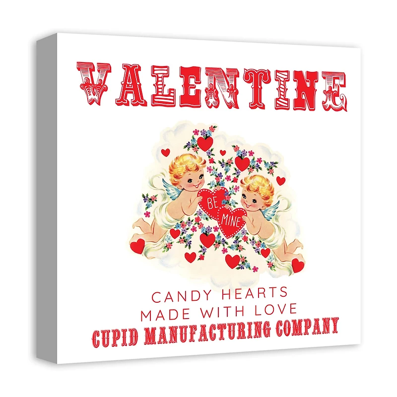 Cupid Candy Hearts 16" x 16" Canvas Wall Art