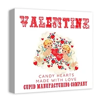 Cupid Candy Hearts 16" x 16" Canvas Wall Art
