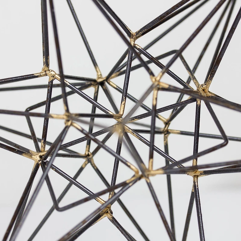 10" Gunmetal & Gold Metal Star Figurine