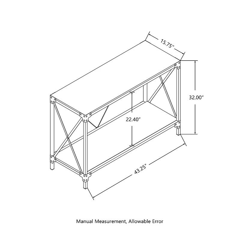 Glitzhome® Modern Industry Metal Wooden Console Table