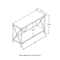 Glitzhome® Modern Industry Metal Wooden Console Table
