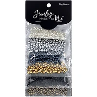 Jewelry Made By Me™ Clear, Gray, Black & Gold Round Beads