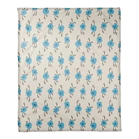 Blue Blooms 50" x 60" Coral Fleece Blanket