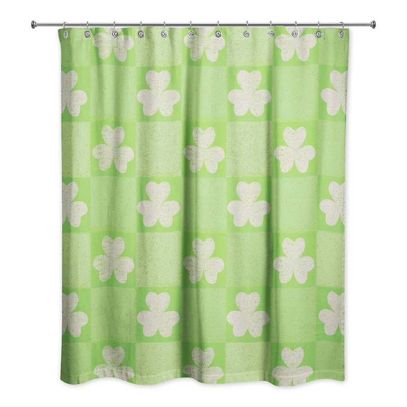 Shamrock Checkered Board 71" x 74" Shower Curtain