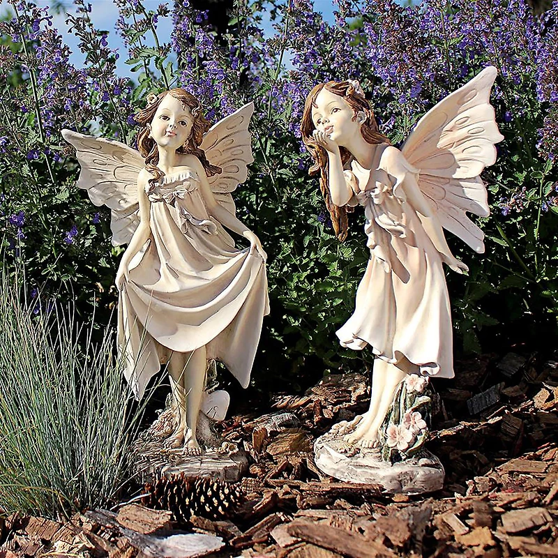 Design Toscano 13.5" Wildflower Meadows Fairies Garden Statues Set