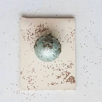 Hello Honey® 4" Sage Glitter, Sequins & Beads Glass Ball Ornament
