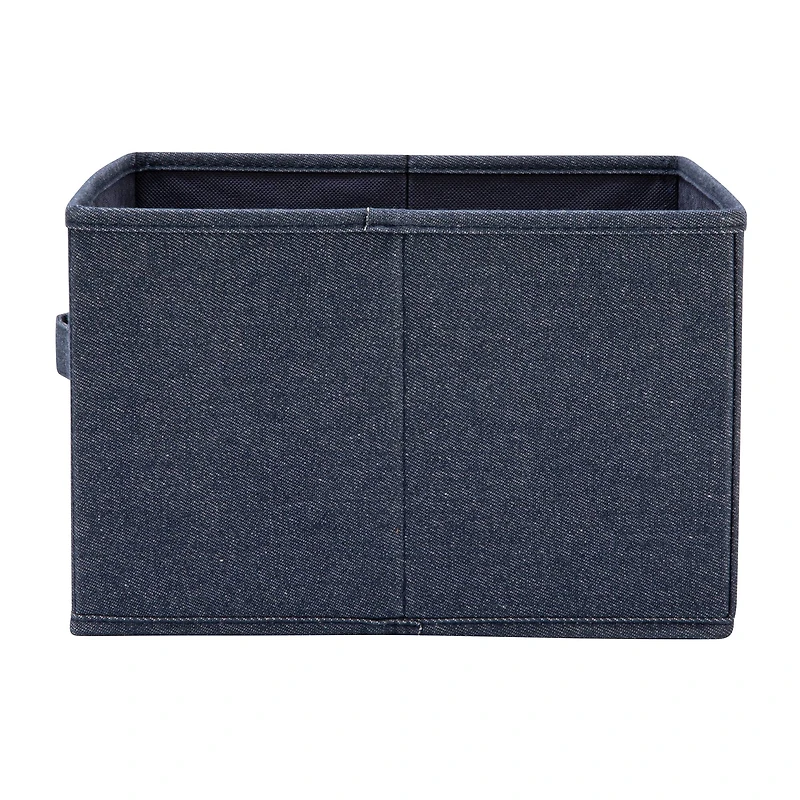 Household Essentials 7.5" Denim Blue Collapsible Cotton Blend Cube Storage Drawer, 2ct.