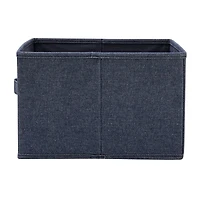 Household Essentials 7.5" Denim Blue Collapsible Cotton Blend Cube Storage Drawer, 2ct.
