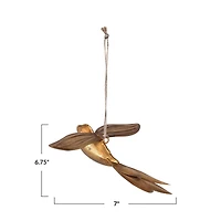 Hello Honey® 7" Antique Gold Metal Bird Ornament