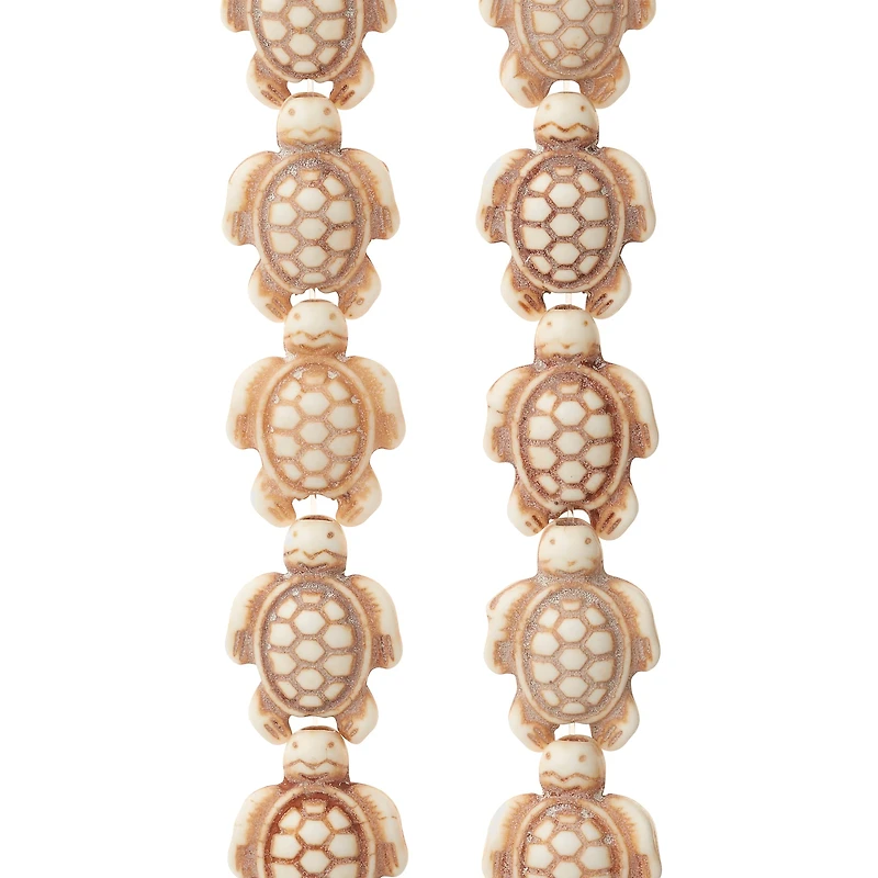 White & Green Reconstituted Stone Tortoise Beads, 18mm by Bead Landing™