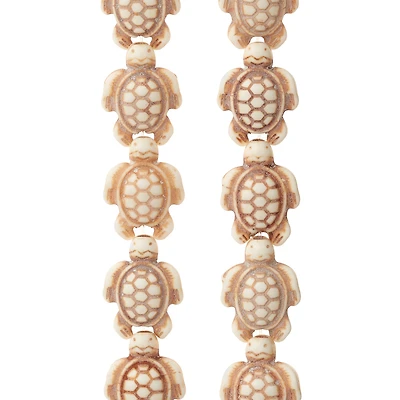 White & Green Reconstituted Stone Tortoise Beads, 18mm by Bead Landing™