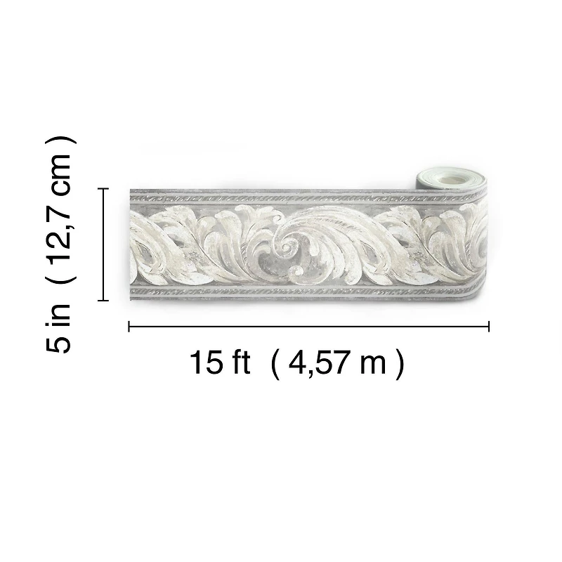 RoomMates Scrolling Leaves Architectural Peel & Stick Border