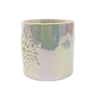 3.5" White Iridescent Star Ceramic Candle Holder by Ashland®