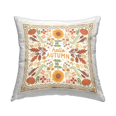 Stupell Industries Hello Autumn Pattern Decorative Printed Throw Pillow