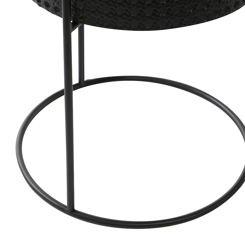 CosmoLiving by Cosmopolitan Black Metal Chic Planter Set