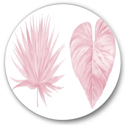 Designart - Tropical Pink Watercolour Leaves II