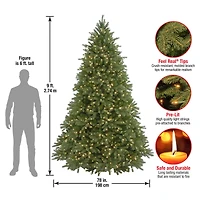 9ft. Pre-Lit Jersey Fraser Fir Artificial Christmas Tree, Clear Lights