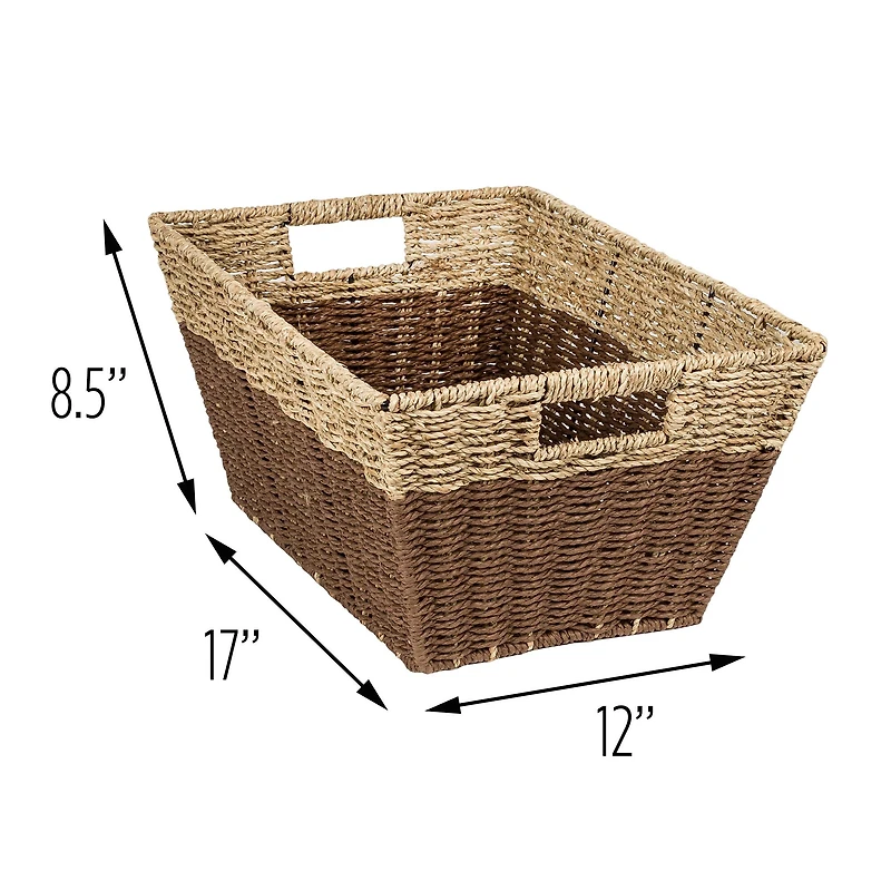 Honey Can Do Seagrass Rectangle Nesting Storage Basket Set