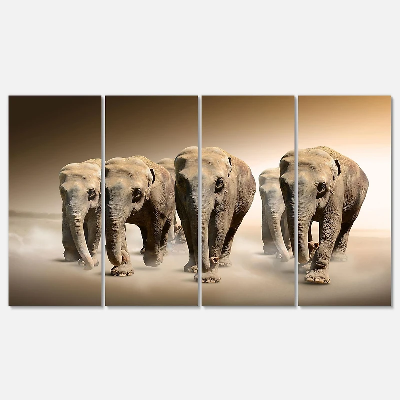 Designart - Walking Herd of Elephants