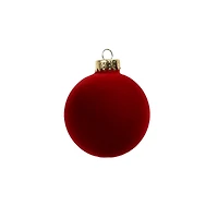 6 Pack 2.5" Dark Red Flocked Glass Ball Ornaments by Ashland®