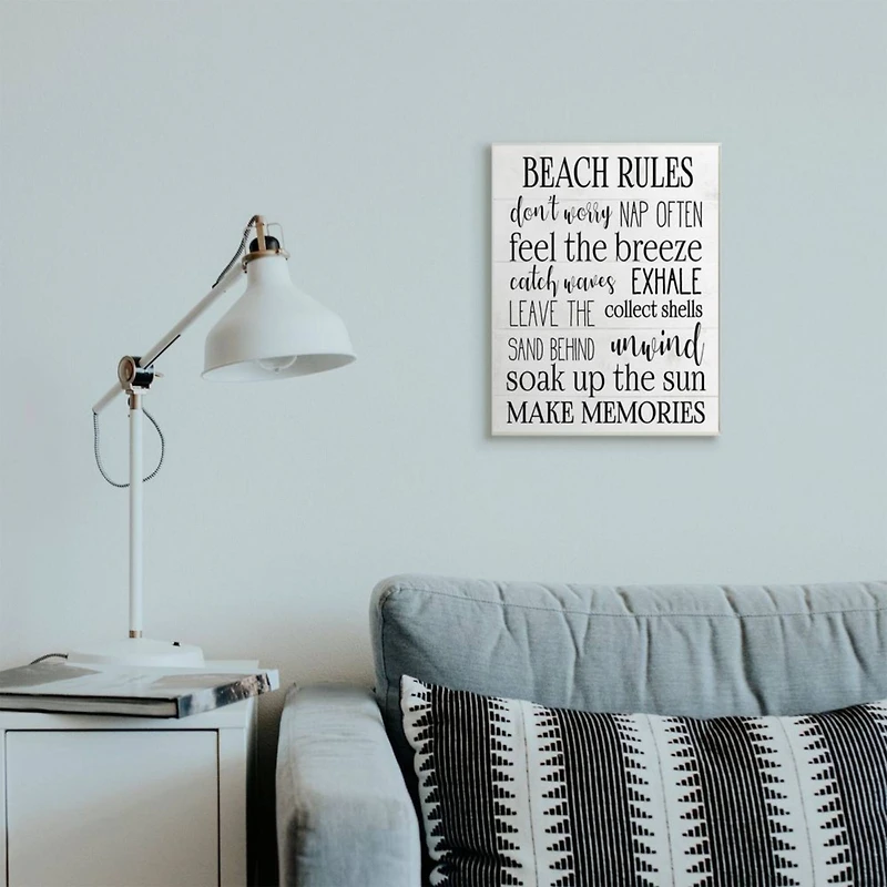 Stupell Industries Beach House Rules 13" x 19" Wooden Wall Plaque