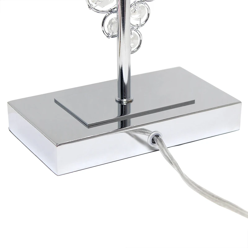 Lalia Home 26" Crystal Glitz and Chrome Table Lamp with White Shade