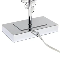 Lalia Home 26" Crystal Glitz and Chrome Table Lamp with White Shade