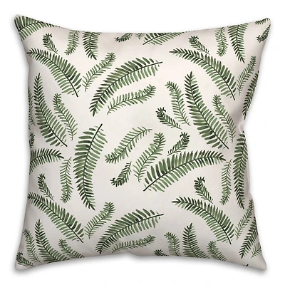 Green Fern Pattern 18" x 18" Throw Pillow