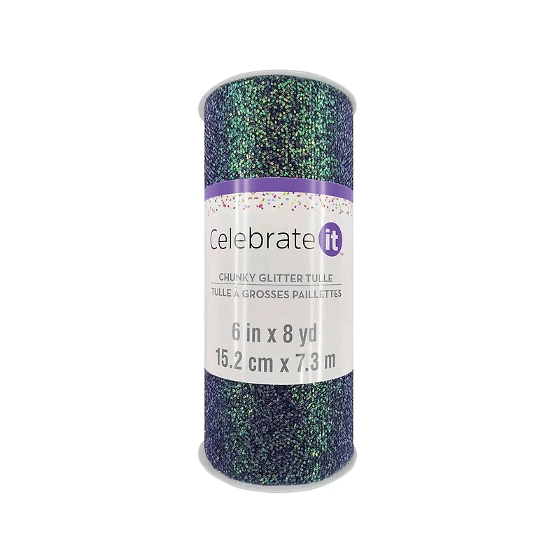 6" x 8yd. Iridescent Chunky Glitter Tulle by Celebrate It™