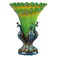 Design Toscano® 12" Grand Plumage Peacock Sculptural Vase