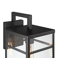 Hello Honey® Blake Black Modern Metal & Clear Glass Paneled Wall Mounted Outdoor Light