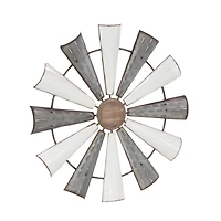 White Farmhouse Decorative Windmill Wall Accent