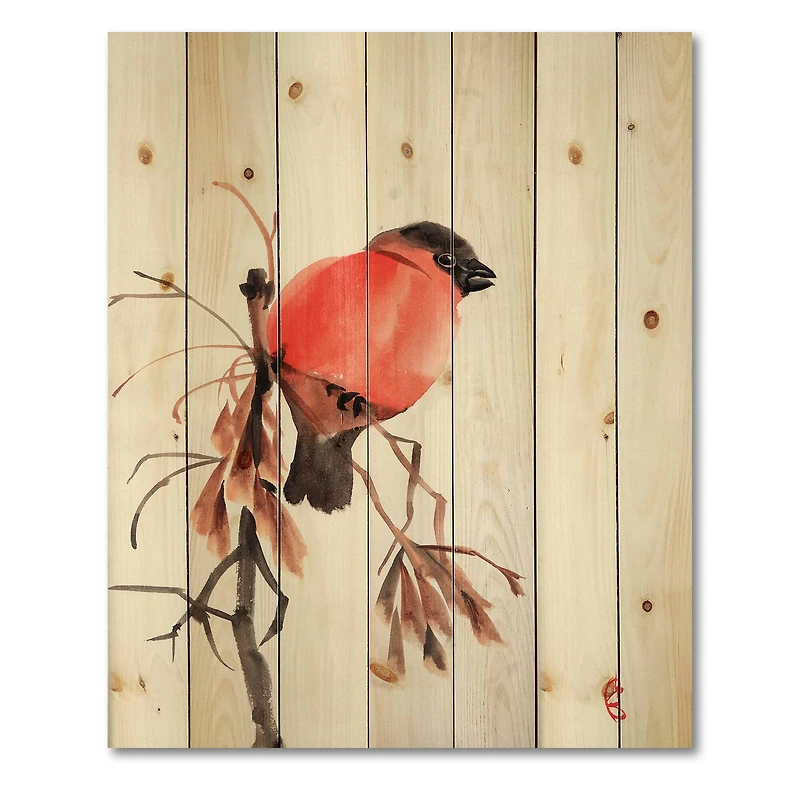 Designart - Bullfinch Bird On A Branch