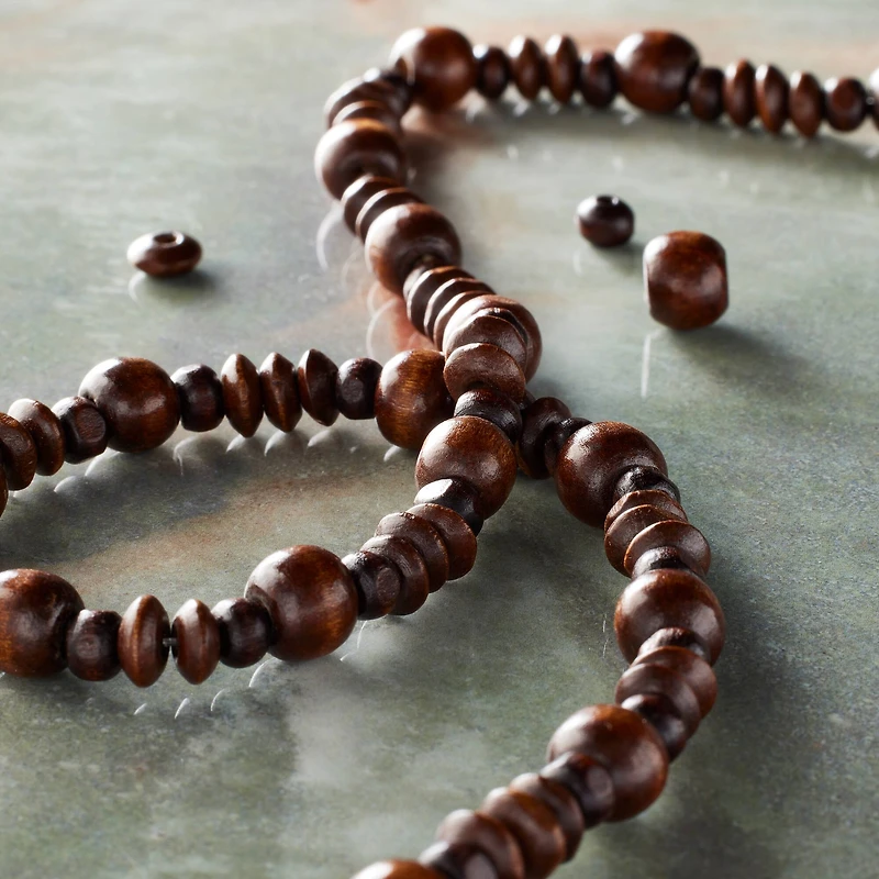 Dark Brown Wood Mixed Beads by Bead Landing®