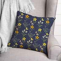 Navy Spring Pattern Indoor/Outdoor Pillow