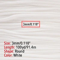 Beadsmith® Fablastic™ 3mm White Round Spandex Cord