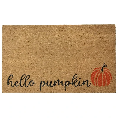 Natural Coir Hello Pumpkin Fall Harvest Doormat