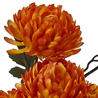 19" Orange & White Hydrangea & Mum in Glass Vase