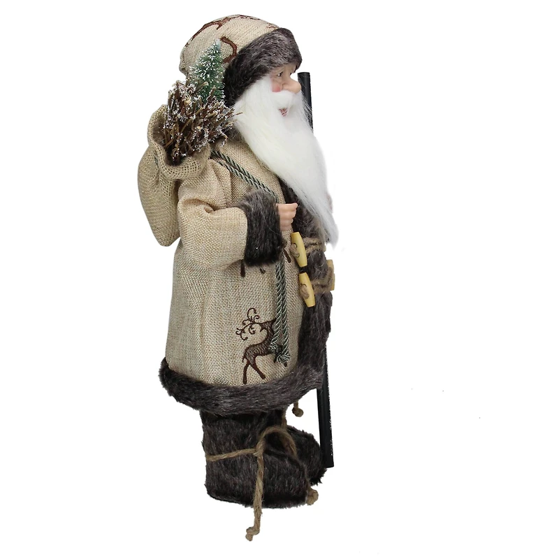 16.5" Country Rustic Santa Claus Carrying Sled & Sack of Gifts