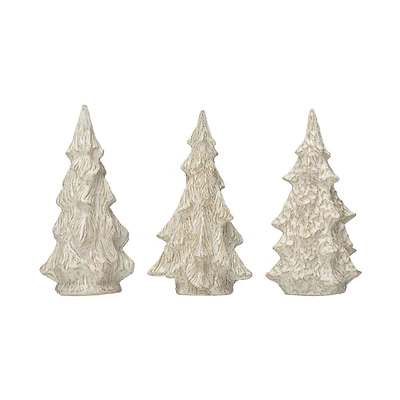 Hello Honey® 10.5" Cream Decorative Glazed Stoneware Tree Set
